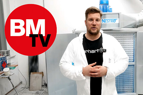 BM TV berichtet über die NESTRO Trockenspritzwand Lacky